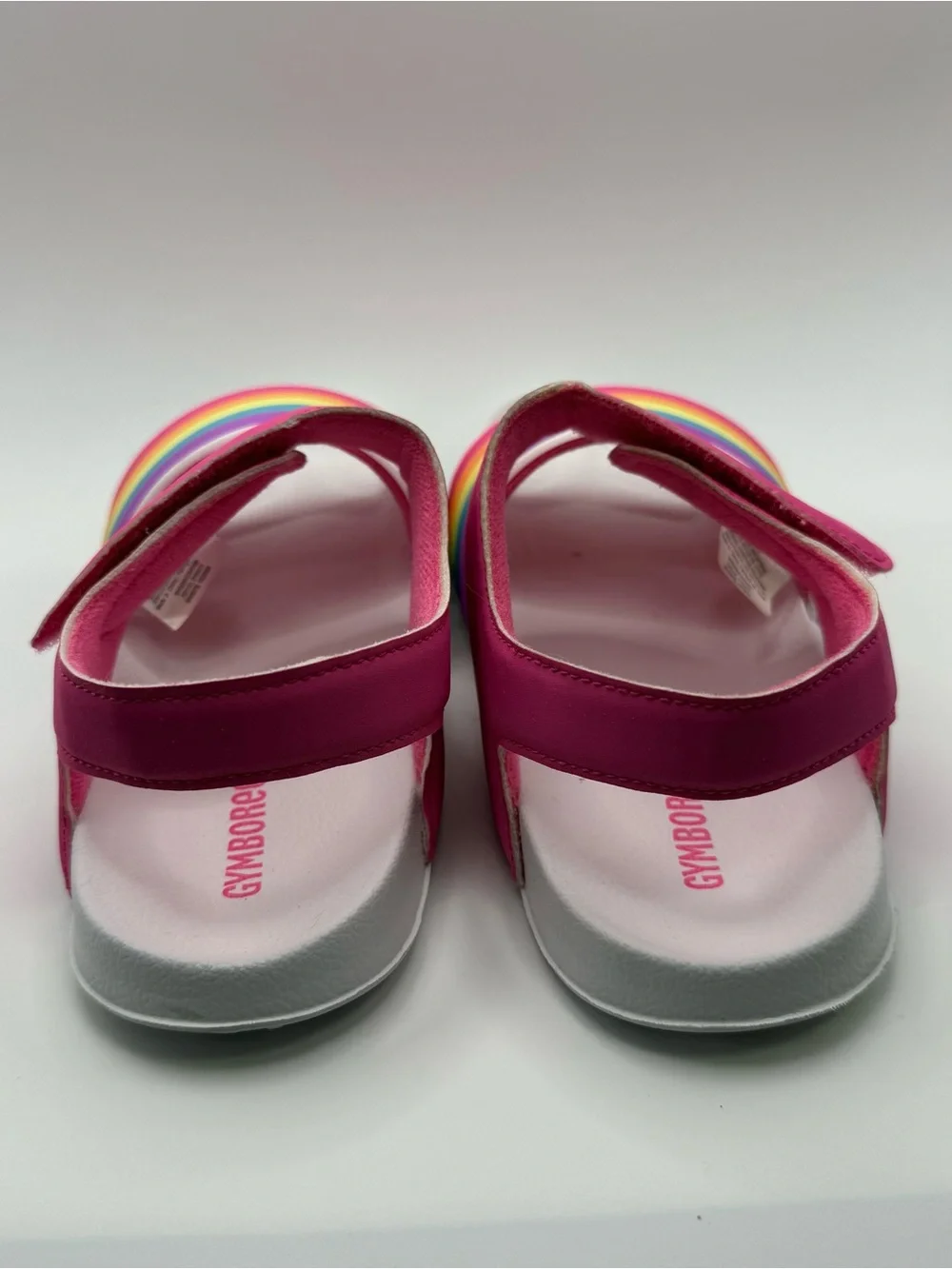 Gymboree Rainbow Slides Pink Little Girls Size 2 Strap Slip On Sandals VGUC